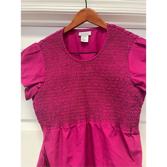 Fresh Scrubs Raspberry Smock Short Sleeve Scrub Top sz Lg - Picture 1 of 5